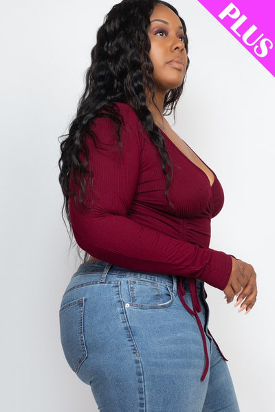 Isabelle Curvy Top (Burgundy) - Sunflower Story Boutique