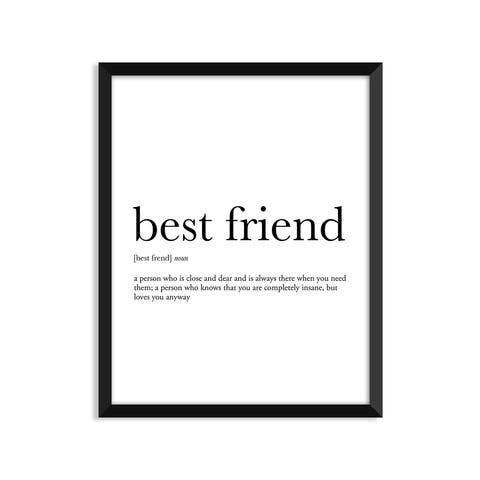 Best Friend Definition - Love & Friendship Art Print - Sunflower Story Boutique