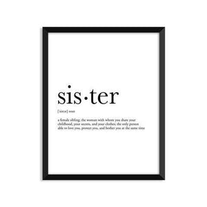 Sister Definition -  Everyday Art Print - Sunflower Story Boutique