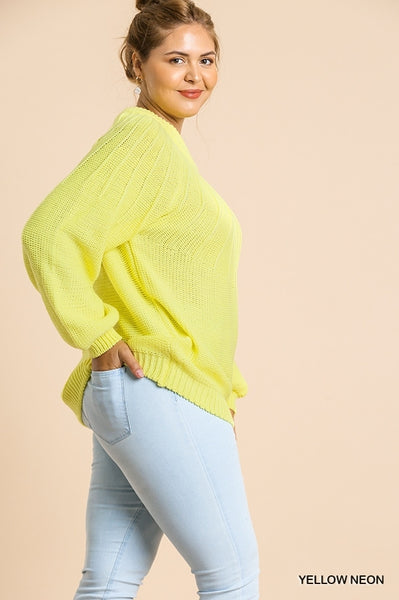 Squeeze Me Lemon Curvy Sweater - Sunflower Story Boutique