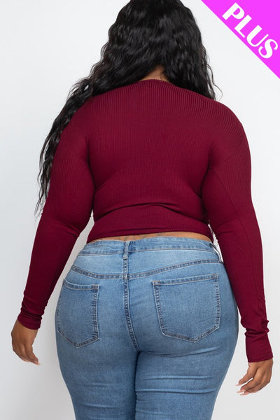 Isabelle Curvy Top (Burgundy) - Sunflower Story Boutique