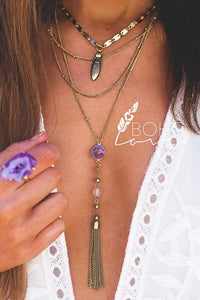 Purple Hearted Necklace - Sunflower Story Boutique