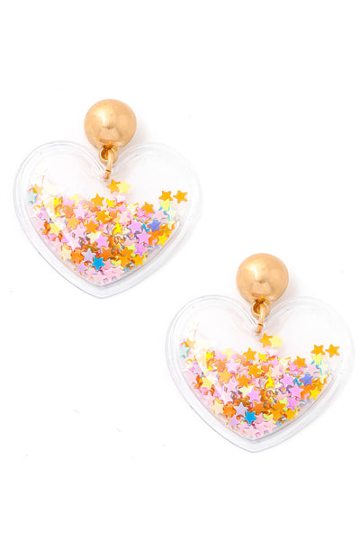 Heart Star Confetti Drop Earrings - Sunflower Story Boutique