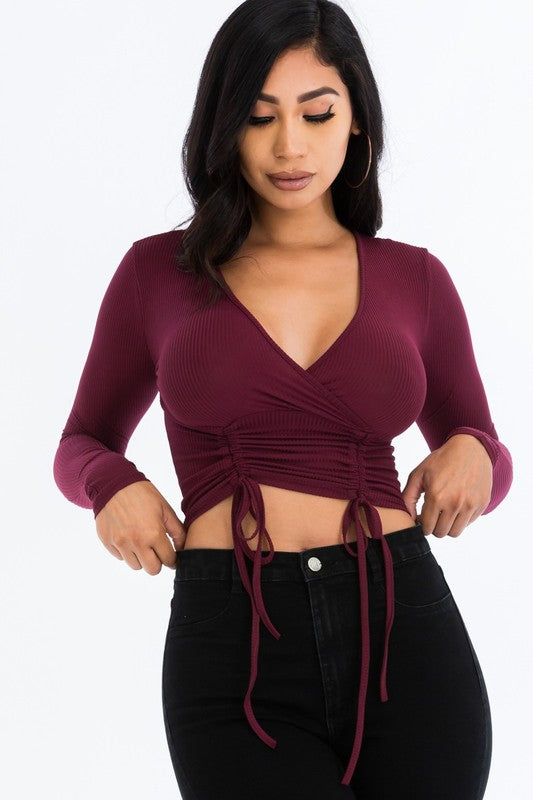 Isabelle Top (Burgundy) - Sunflower Story Boutique