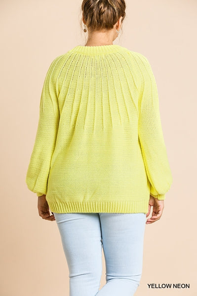 Squeeze Me Lemon Curvy Sweater - Sunflower Story Boutique