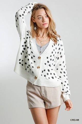 Spotted Cardigan (White) - Sunflower Story Boutique