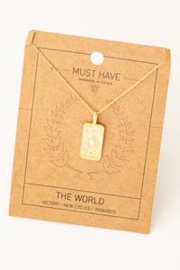 The World Tarot Card Pendant Necklace - Sunflower Story Boutique