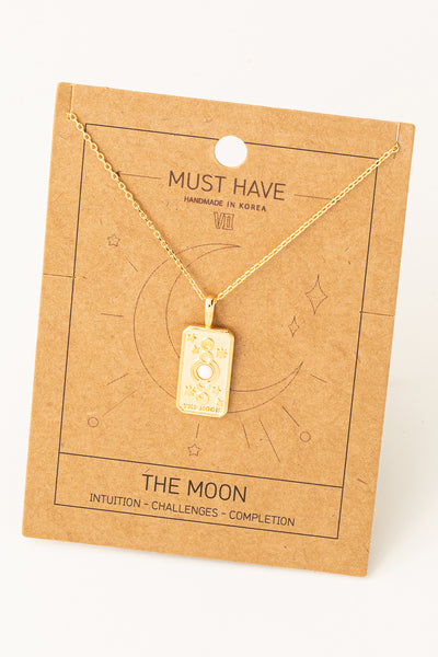 The Moon Tarot Card Pendant Necklace - Sunflower Story Boutique