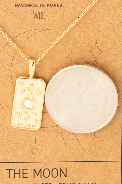 The Moon Tarot Card Pendant Necklace - Sunflower Story Boutique