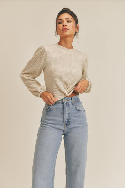 Twisted Top (Cream) - Sunflower Story Boutique