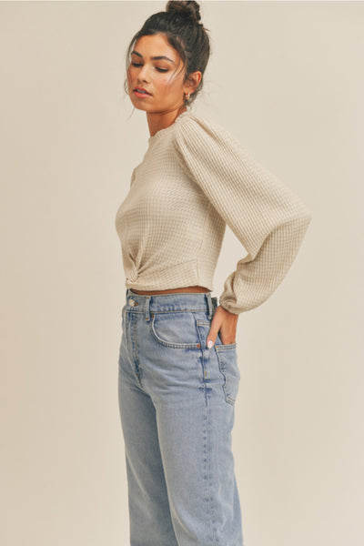 Twisted Top (Cream) - Sunflower Story Boutique