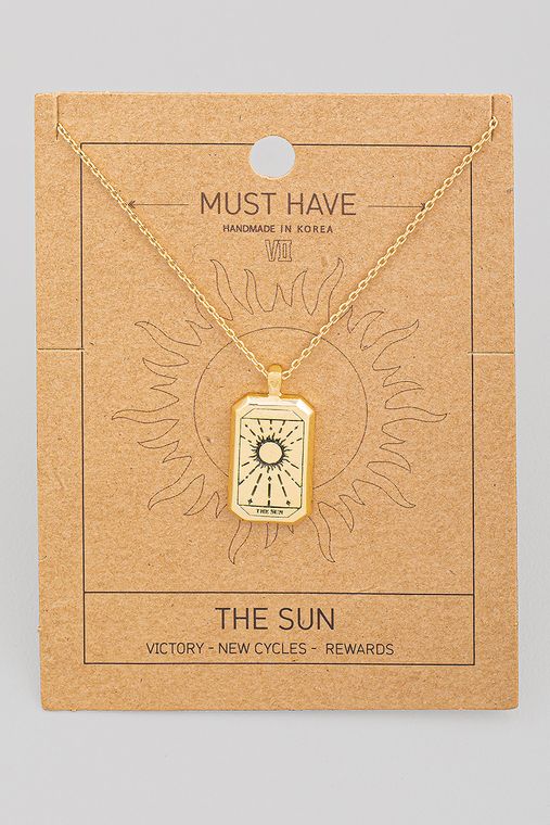 The Sun Tarot Card Pendant Necklace - Sunflower Story Boutique