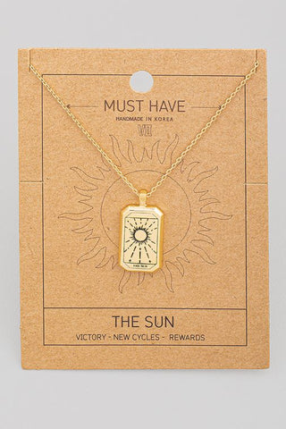 The Sun Tarot Card Pendant Necklace - Sunflower Story Boutique
