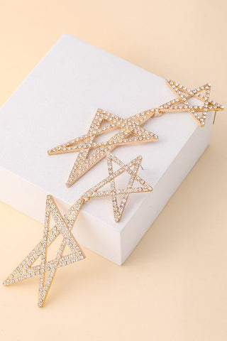 Layered Pave Star Drop Earrings - Sunflower Story Boutique