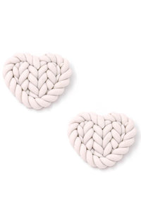 Heart Knit Stud Earrings - Sunflower Story Boutique